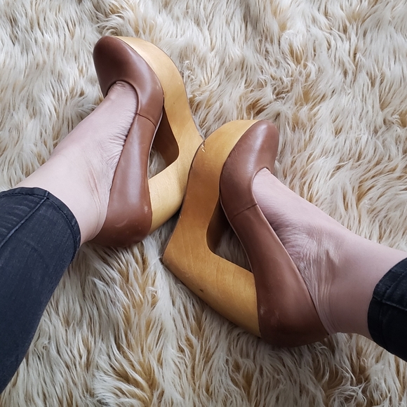 ALDO / Leather Wooden Platforms 7,5 - Picture 5 of 7